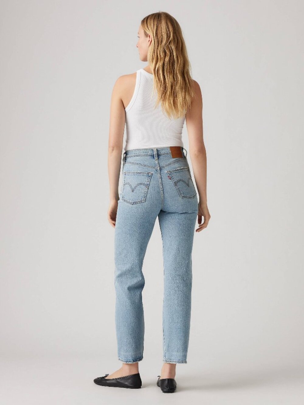 Levi's Ribcage Straight Ankle Light Wash Distressed Jeans Size 25